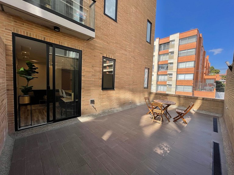 1BR with private terrace and BBQ in Chicó