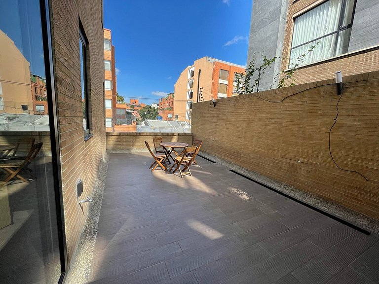 1BR with private terrace and BBQ in Chicó