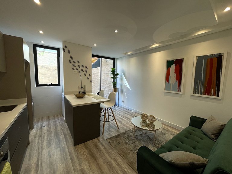 1BR with private terrace and BBQ in Chicó