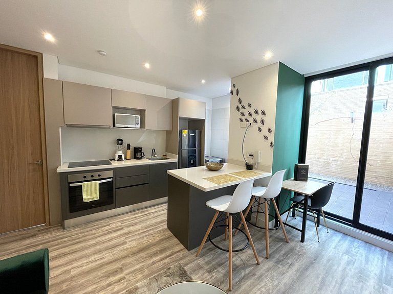 1BR with private terrace and BBQ in Chicó