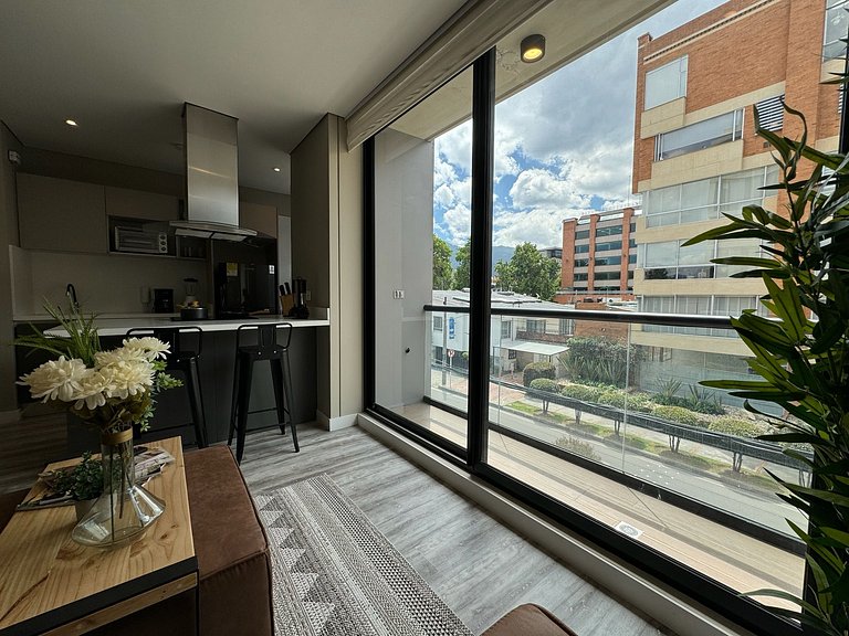 2 hab con terraza privada y balcón en Chicó