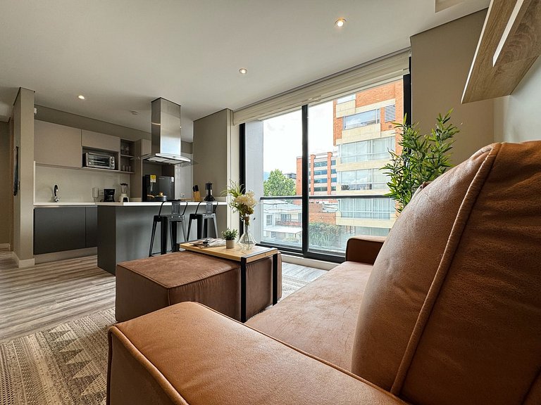 2 hab con terraza privada y balcón en Chicó