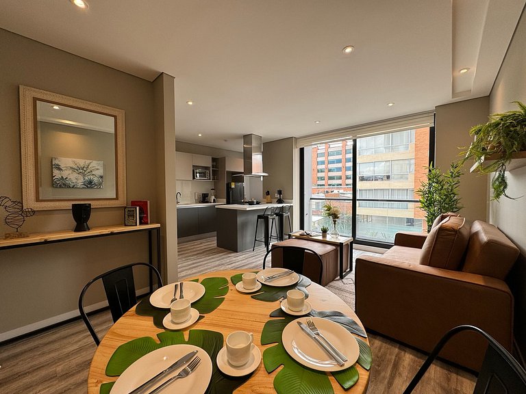 2 hab con terraza privada y balcón en Chicó