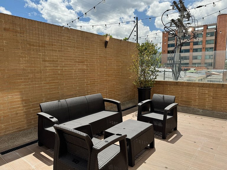 2BR with private terrace and balcony in Chicó
