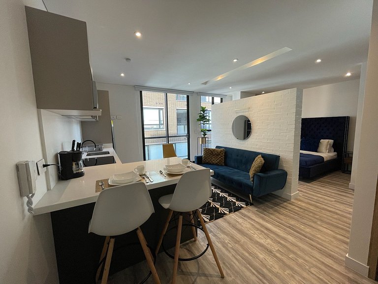 Loft de 1 hab con parqueadero gratis en Chicó