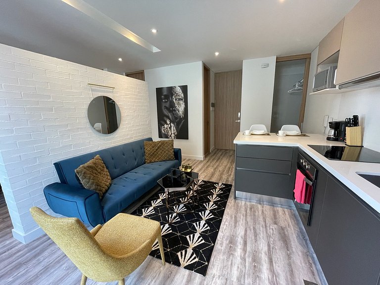 Loft de 1 hab con parqueadero gratis en Chicó