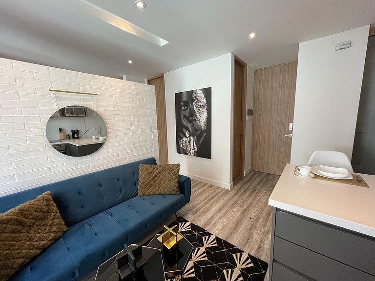 Loft de 1 hab con parqueadero gratis en Chicó