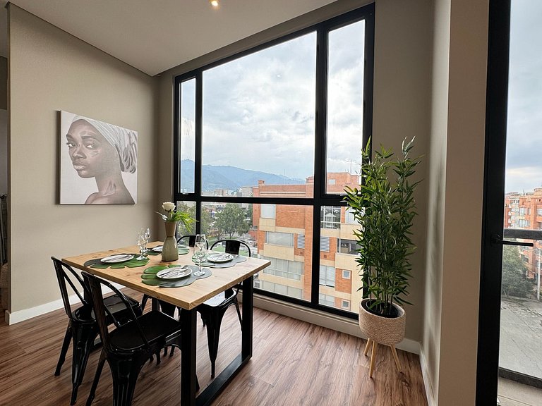 2BR with balcony, gym and coworking in Chicó