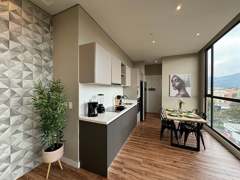 2BR with balcony, gym and coworking in Chicó